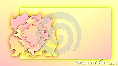 Paper waves flower .Pink and yellow summer gradient banner background. Stock Photo