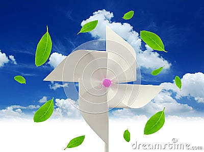 Paper windmill Stock Photo