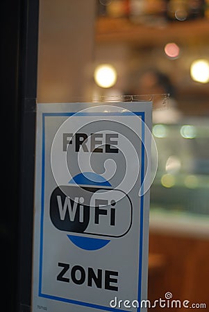 Free wifi zone Editorial Stock Photo