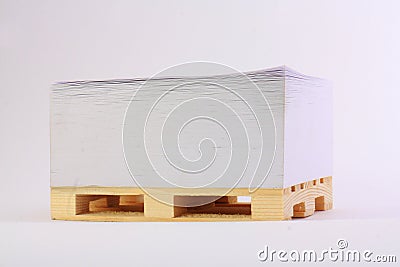 Paper on a wooden pallet Stock Photo