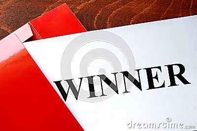 Paper with word winner Stock Photo