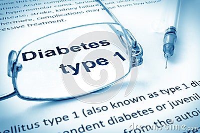 Paper with words diabetes type 1 Stock Photo