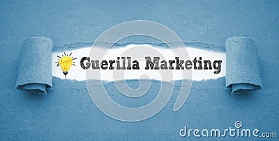 Paper work with guerilla marketing Stock Photo