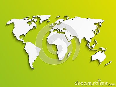 Paper World map Stock Photo