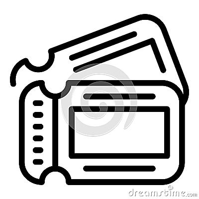 Paper zoo ticket icon outline vector. Pass card Vector Illustration