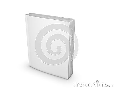 Paperback book with empty cover, standing on floor 3D illustration. Stock Photo