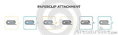 Paperclip attachment vector icon in 6 different modern styles. Black, two colored paperclip attachment icons designed in filled, Vector Illustration