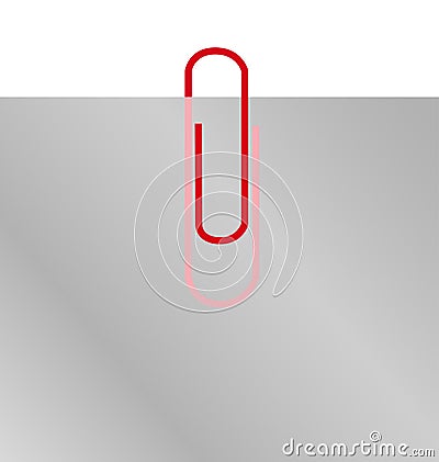 Paperclip on blank paper Vector Illustration