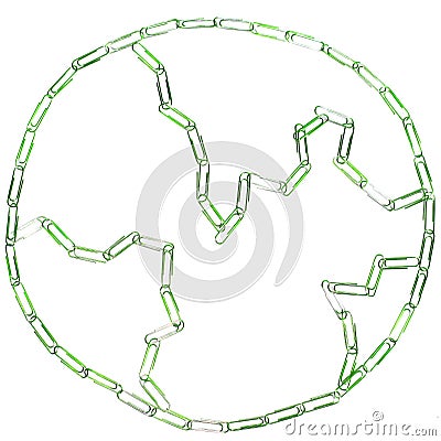 Paperclips- Earth Stock Photo