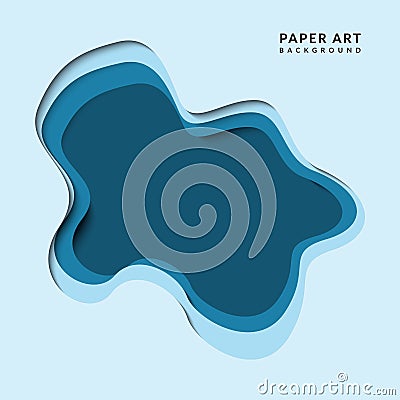 Abstract blue papercut vector Vector Illustration