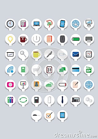 Papercut business icons Vector Illustration