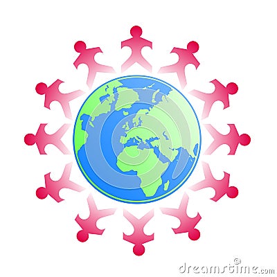 Papercut kids around the world Vector Illustration