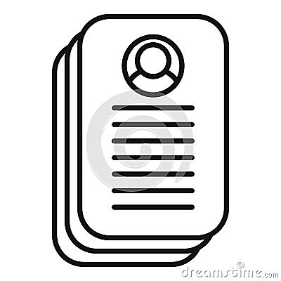 Papers identification icon outline vector. Person privacy biometric Vector Illustration