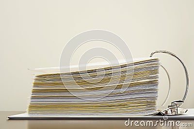 Papers in a ring binder Stock Photo