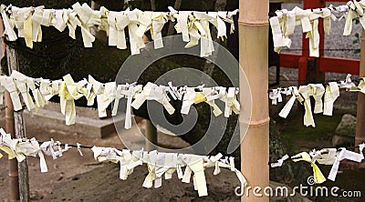Papers with wishes in Japan Stock Photo