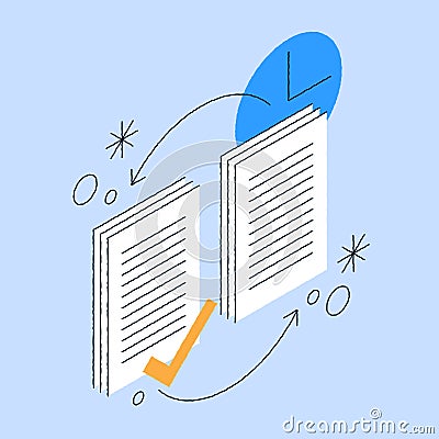 Paperwork Circulation Isometric Illustration Vector Illustration