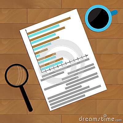 Paperwork with diagram and infochart Vector Illustration