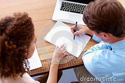 Paperwork, discussion and business people in collaboration in the office planning a legal agreement. Professional Stock Photo