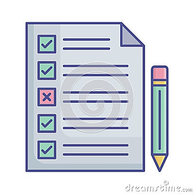 Paperwork list Vector Icon which can easily modify or edit Vector Illustration