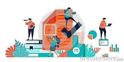 Paperwork, tick, check vector design. Check or approve work document. Verify logo on submitted job interview document sheet Vector Illustration