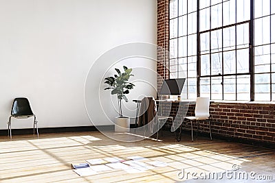 Paperwork on wooden floor in the office Stock Photo