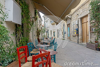 PAPHOS, CYPRUS - January 2019: Streets and buildings of Paphos region. Cyprus island Editorial Stock Photo