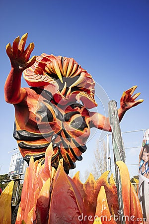 The papier-mâché masks of the Viareggio carnival Editorial Stock Photo