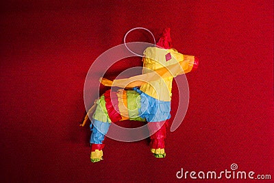 Papier-mÃ¢chÃ© PiÃ±ata multi color horse pony Stock Photo