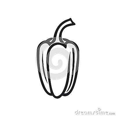 Paprica bell pepper flat vector material design isolated on white Stock Photo