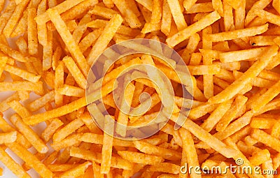 Paprika potato sticks Stock Photo