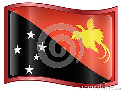 Papua New Guinea Flag icon Vector Illustration