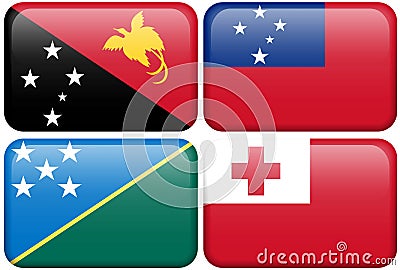 Papua New Guinea, Samoa, Solomon Islands, Tonga Stock Photo