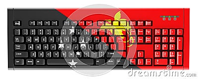 Papuan New Guinean flag painted on computer keyboard. 3D rendering Stock Photo