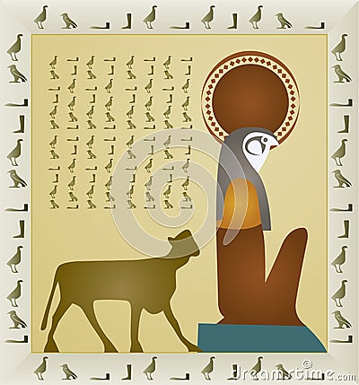 Papyrus with elements of egyptian ancient history Vector Illustration
