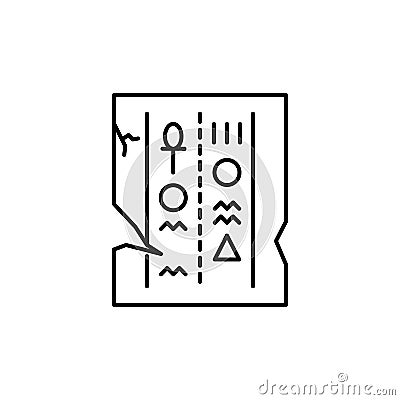 papyrus, hieroglyphs icon. Simple line, outline vector elements of archeology for ui and ux, website or mobile application Stock Photo