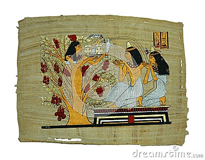 Papyrus painting Stock Photo