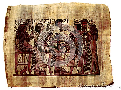 Papyrus Paper Egypt Painting Stock Photo