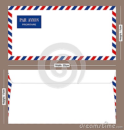 Par Avion Postal Envelope Stock Photo
