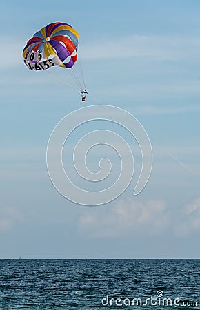 Para sailing over the Atlantic Ocean, Miami Beach Editorial Stock Photo