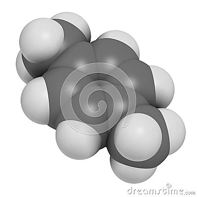 Para-xylene (p-xylene) aromatic hydrocarbon molecule Stock Photo