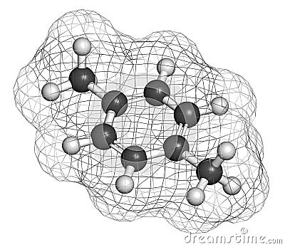 Para-xylene (p-xylene) aromatic hydrocarbon molecule Stock Photo