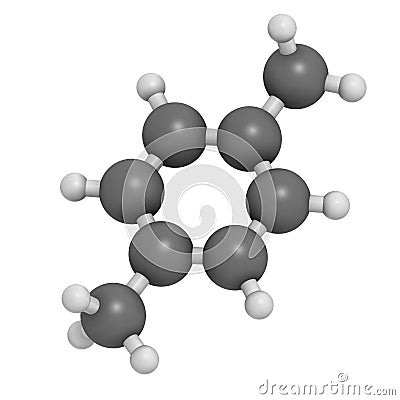 Para-xylene (p-xylene) aromatic hydrocarbon molecule Stock Photo