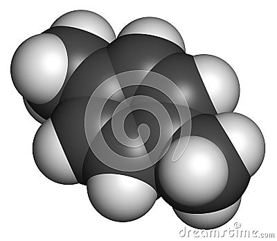 Para-xylene (p-xylene) aromatic hydrocarbon molecule Stock Photo