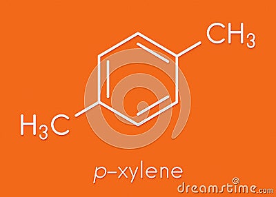 Para-xylene p-xylene aromatic hydrocarbon molecule. Skeletal formula. Stock Photo