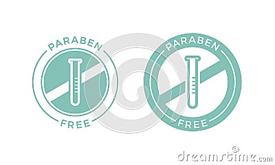 Paraben free vector cosmetic package label Vector Illustration