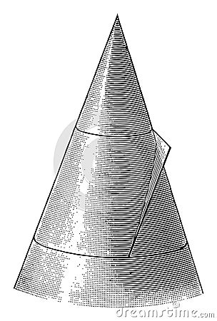 Conic Section Showing Parabola. vintage illustration Vector Illustration