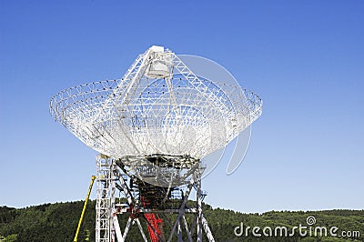 Parabolic antenna of an astronomical observatory Stock Photo