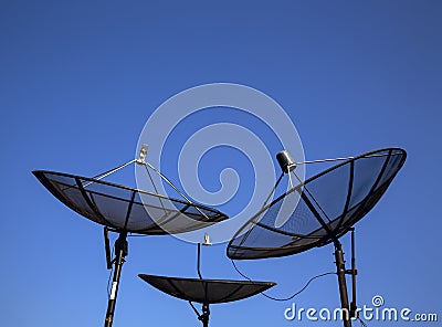 Parabolic satellite antenna Stock Photo
