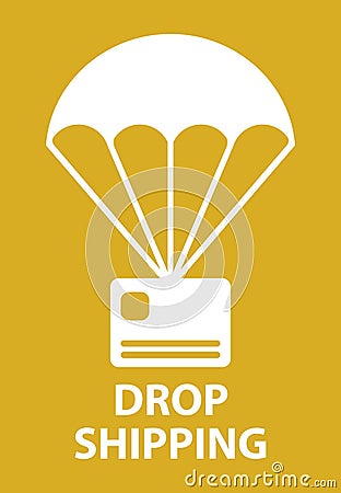 Parachute drop shipping Vector Illustration