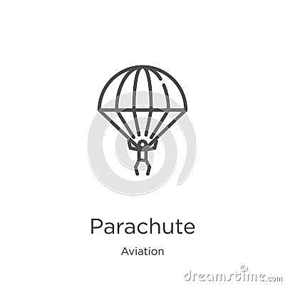 parachute icon vector from aviation collection. Thin line parachute outline icon vector illustration. Outline, thin line parachute Vector Illustration